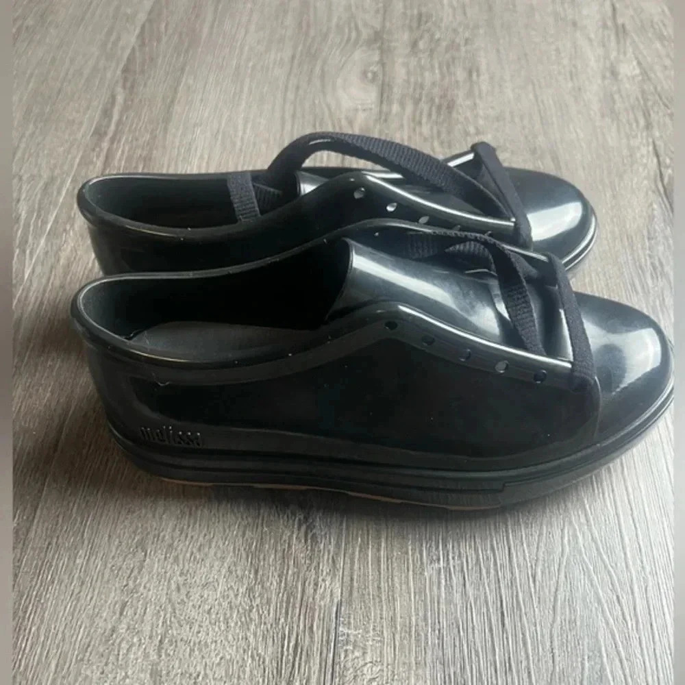 Melissa Lace Up Waterproof “Be” Lace Up Sneaker Black